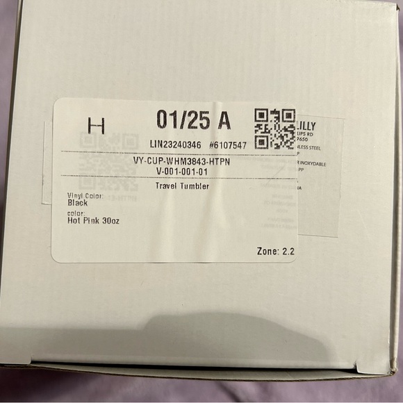 Pink “H” Monogrammed Travel Tumbler with Handle & 2 Straws - Picture 2 of 7